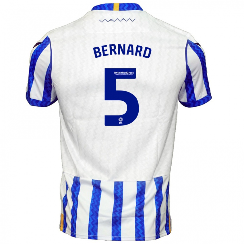 Niño Camiseta Di'shon Bernard #5 Azul Blanco 1ª Equipación 2024/25 La Camisa Argentina