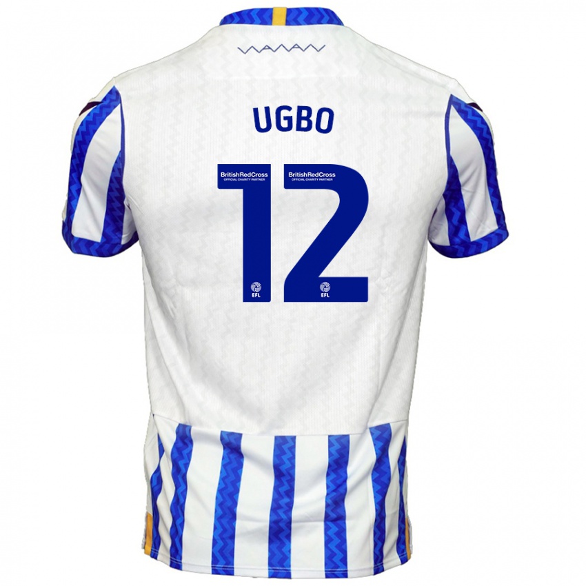 Niño Camiseta Iké Ugbo #12 Azul Blanco 1ª Equipación 2024/25 La Camisa Argentina