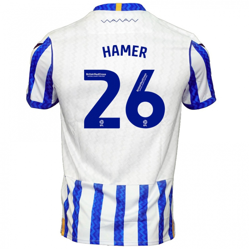 Niño Camiseta Ben Hamer #26 Azul Blanco 1ª Equipación 2024/25 La Camisa Argentina