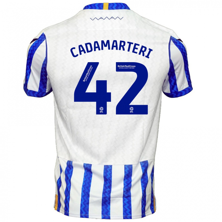 Niño Camiseta Bailey Cadamarteri #42 Azul Blanco 1ª Equipación 2024/25 La Camisa Argentina