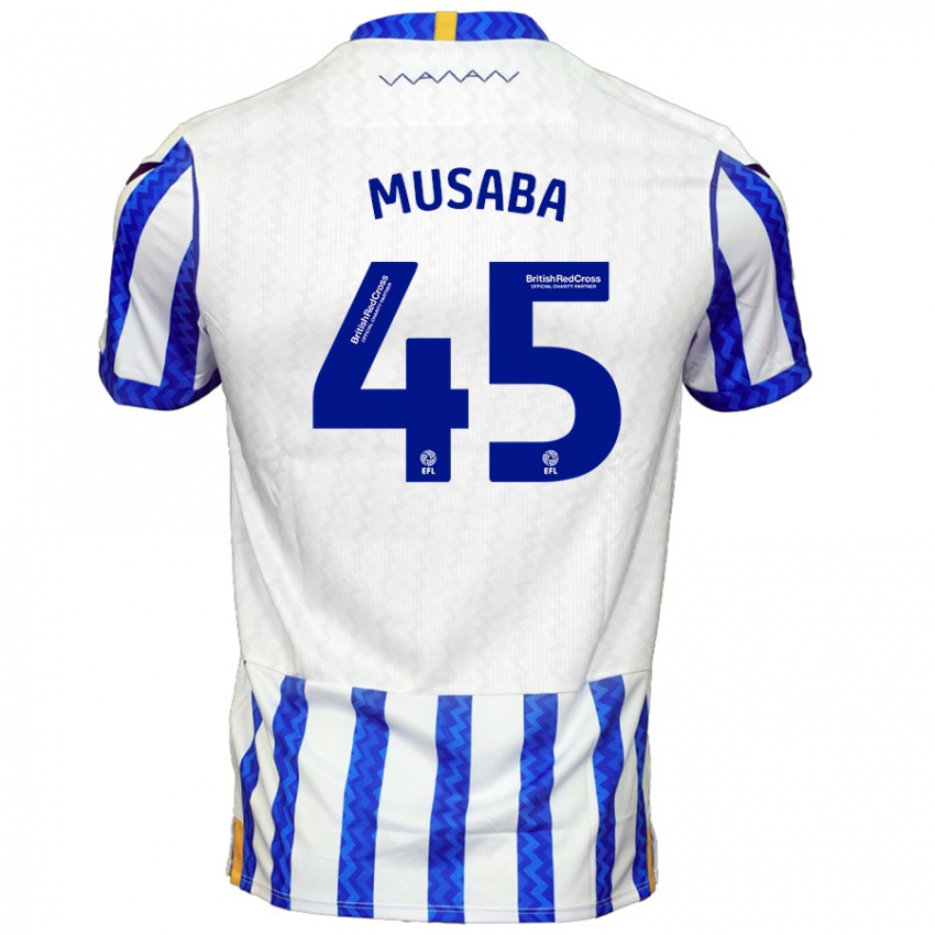 Niño Camiseta Anthony Musaba #45 Azul Blanco 1ª Equipación 2024/25 La Camisa Argentina