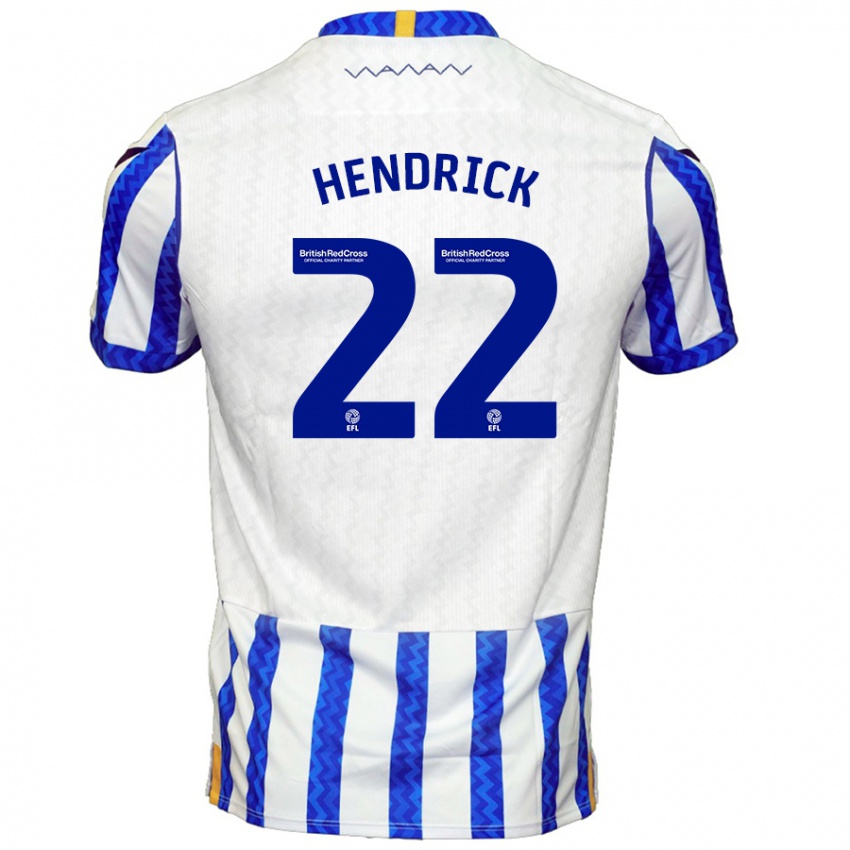 Niño Camiseta Jeff Hendrick #22 Azul Blanco 1ª Equipación 2024/25 La Camisa Argentina