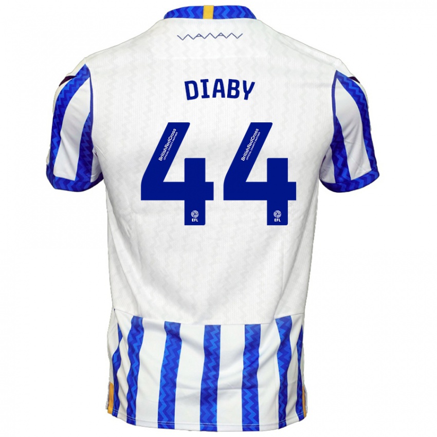 Niño Camiseta Momo Diaby #44 Azul Blanco 1ª Equipación 2024/25 La Camisa Argentina