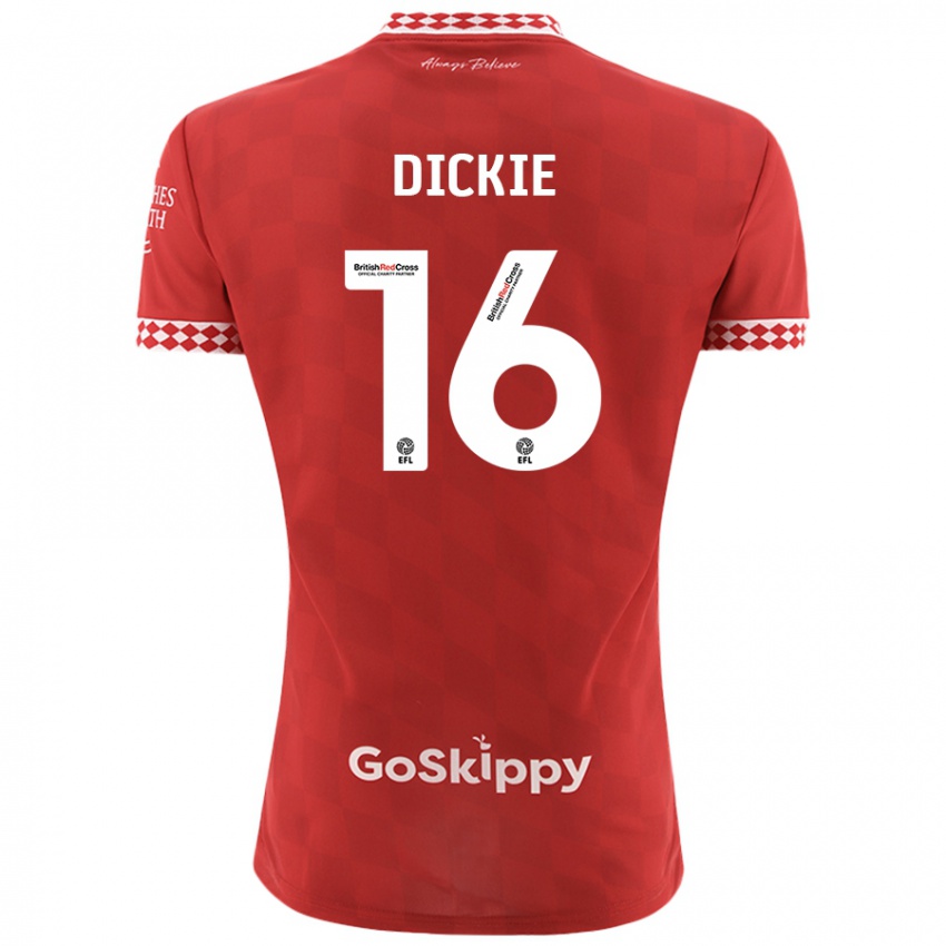 Niño Camiseta Rob Dickie #16 Rojo 1ª Equipación 2024/25 La Camisa Argentina