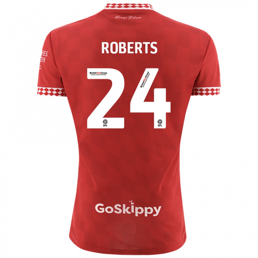 Niño Camiseta Haydon Roberts #24 Rojo 1ª Equipación 2024/25 La Camisa Argentina