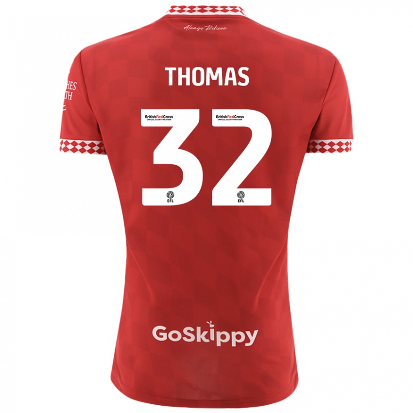 Niño Camiseta Lewis Thomas #32 Rojo 1ª Equipación 2024/25 La Camisa Argentina