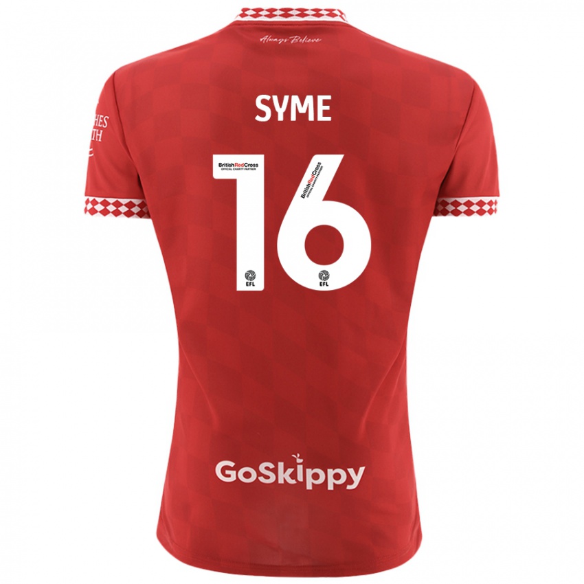 Niño Camiseta Emily Syme #16 Rojo 1ª Equipación 2024/25 La Camisa Argentina