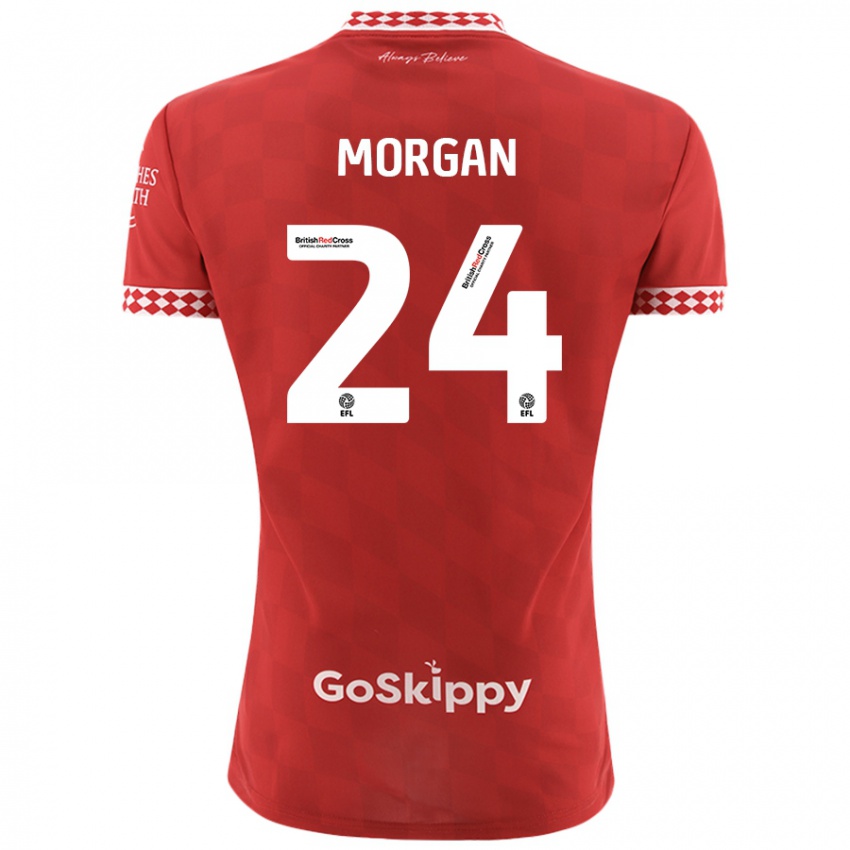 Niño Camiseta Ffion Morgan #24 Rojo 1ª Equipación 2024/25 La Camisa Argentina