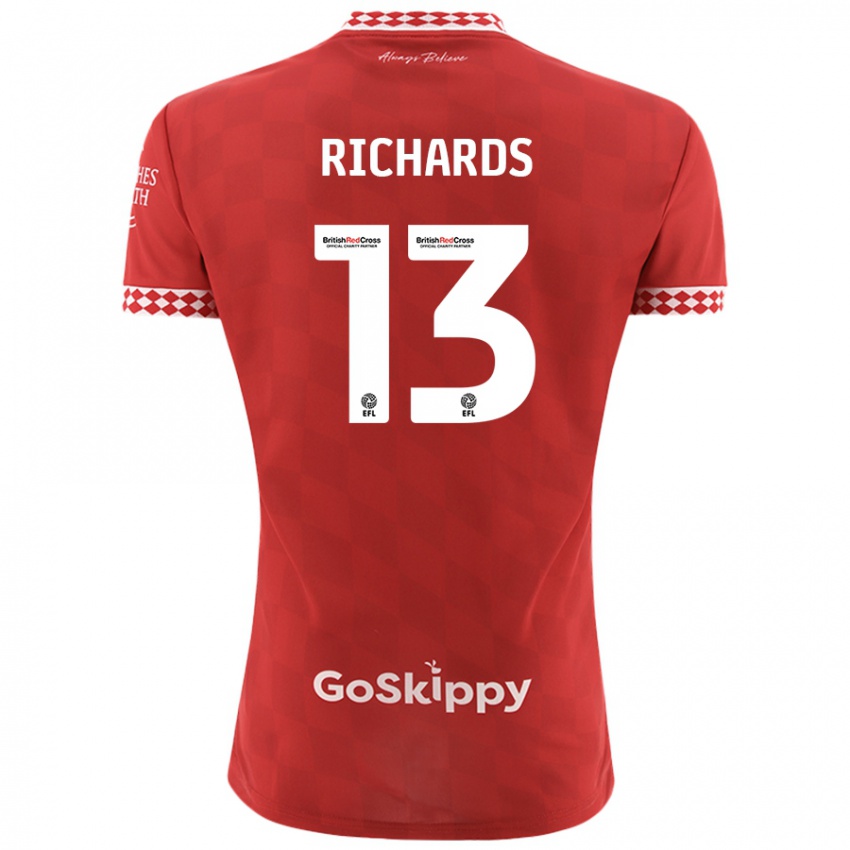 Niño Camiseta Harvey Wiles-Richards #13 Rojo 1ª Equipación 2024/25 La Camisa Argentina