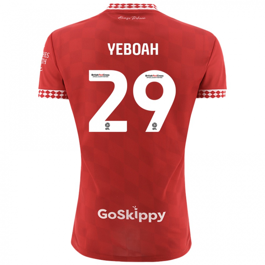 Niño Camiseta Ephraim Yeboah #29 Rojo 1ª Equipación 2024/25 La Camisa Argentina