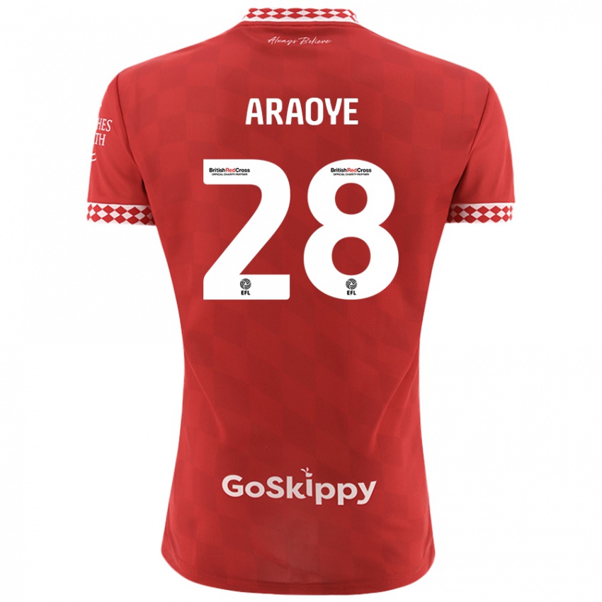 Niño Camiseta Raphael Araoye #28 Rojo 1ª Equipación 2024/25 La Camisa Argentina