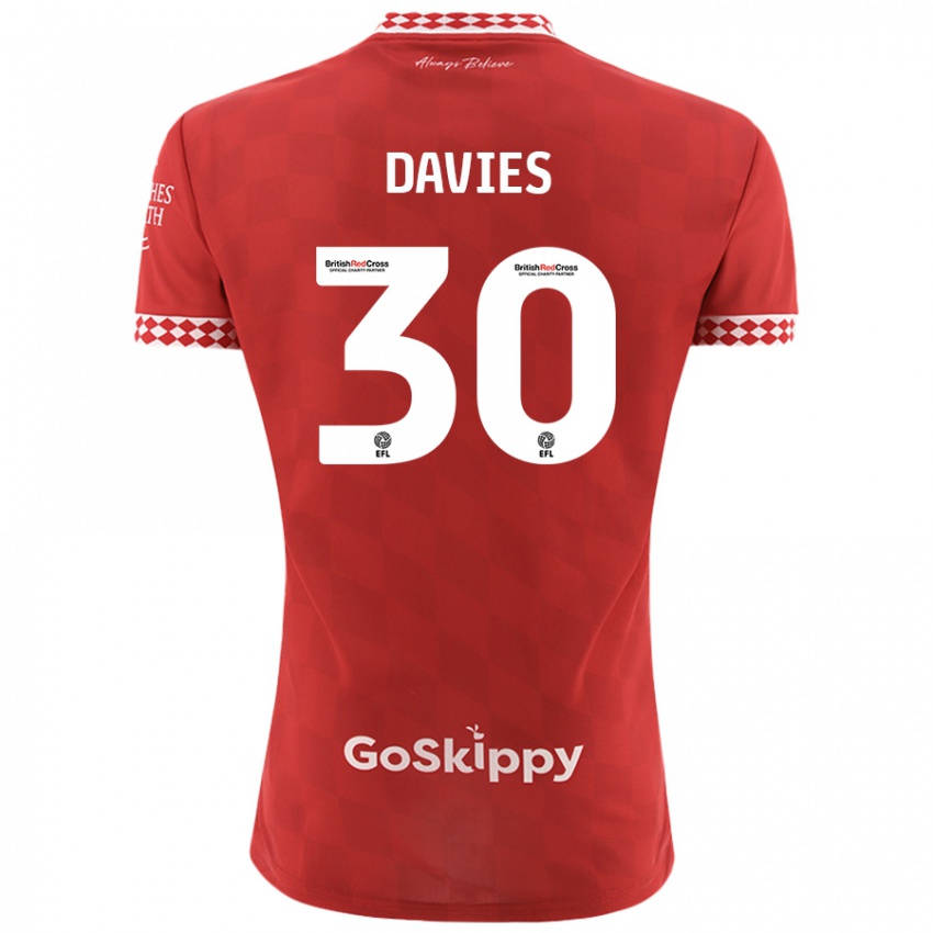 Niño Camiseta Yasmin Davies #30 Rojo 1ª Equipación 2024/25 La Camisa Argentina