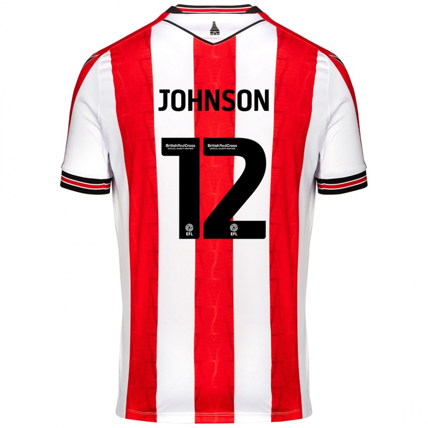 Niño Camiseta Daniel Johnson #12 Rojo Blanco 1ª Equipación 2024/25 La Camisa Argentina