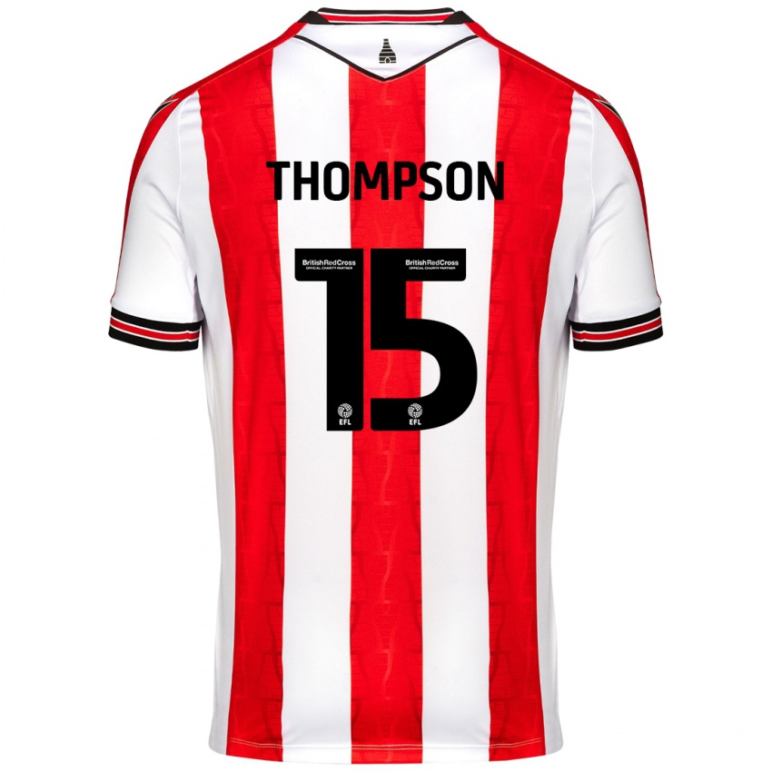 Niño Camiseta Jordan Thompson #15 Rojo Blanco 1ª Equipación 2024/25 La Camisa Argentina