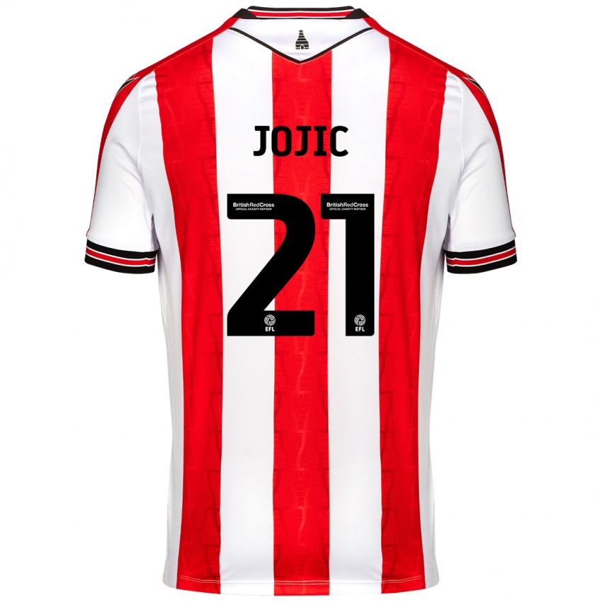 Niño Camiseta Nikola Jojic #21 Rojo Blanco 1ª Equipación 2024/25 La Camisa Argentina