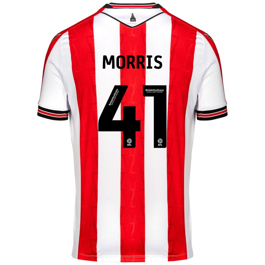 Niño Camiseta Scott Morris #41 Rojo Blanco 1ª Equipación 2024/25 La Camisa Argentina