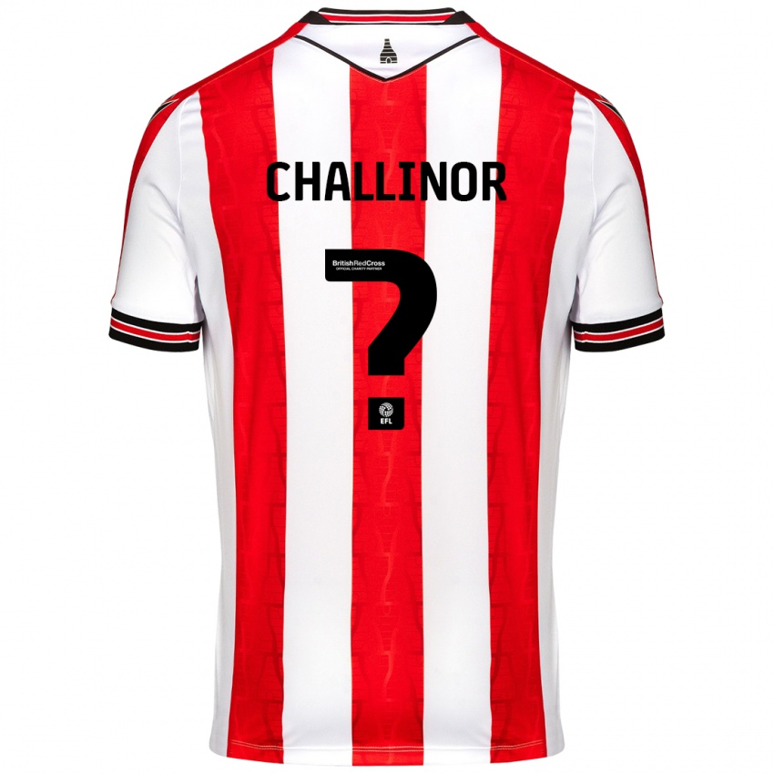 Niño Camiseta Oliver Challinor #0 Rojo Blanco 1ª Equipación 2024/25 La Camisa Argentina