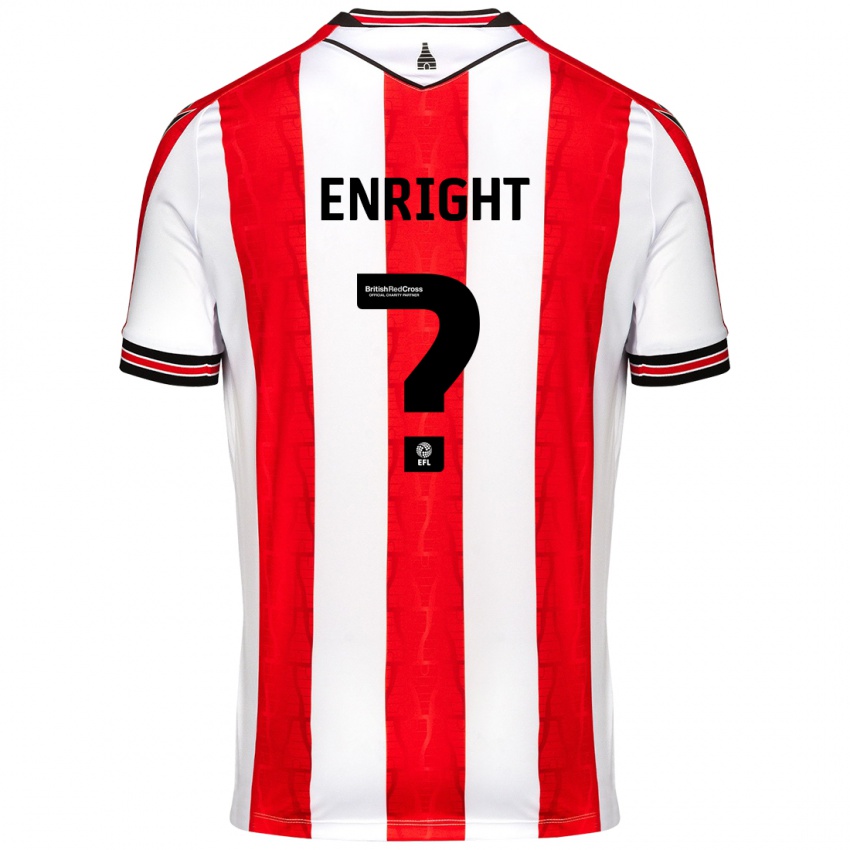 Niño Camiseta Luke Enright #0 Rojo Blanco 1ª Equipación 2024/25 La Camisa Argentina