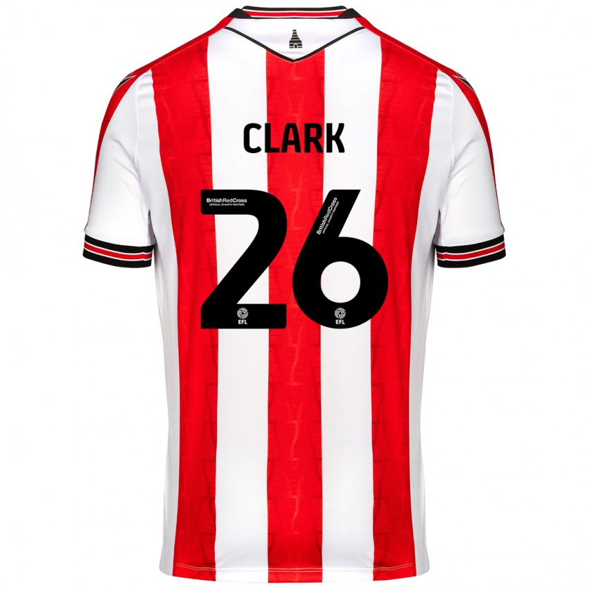 Niño Camiseta Ciaran Clark #26 Rojo Blanco 1ª Equipación 2024/25 La Camisa Argentina