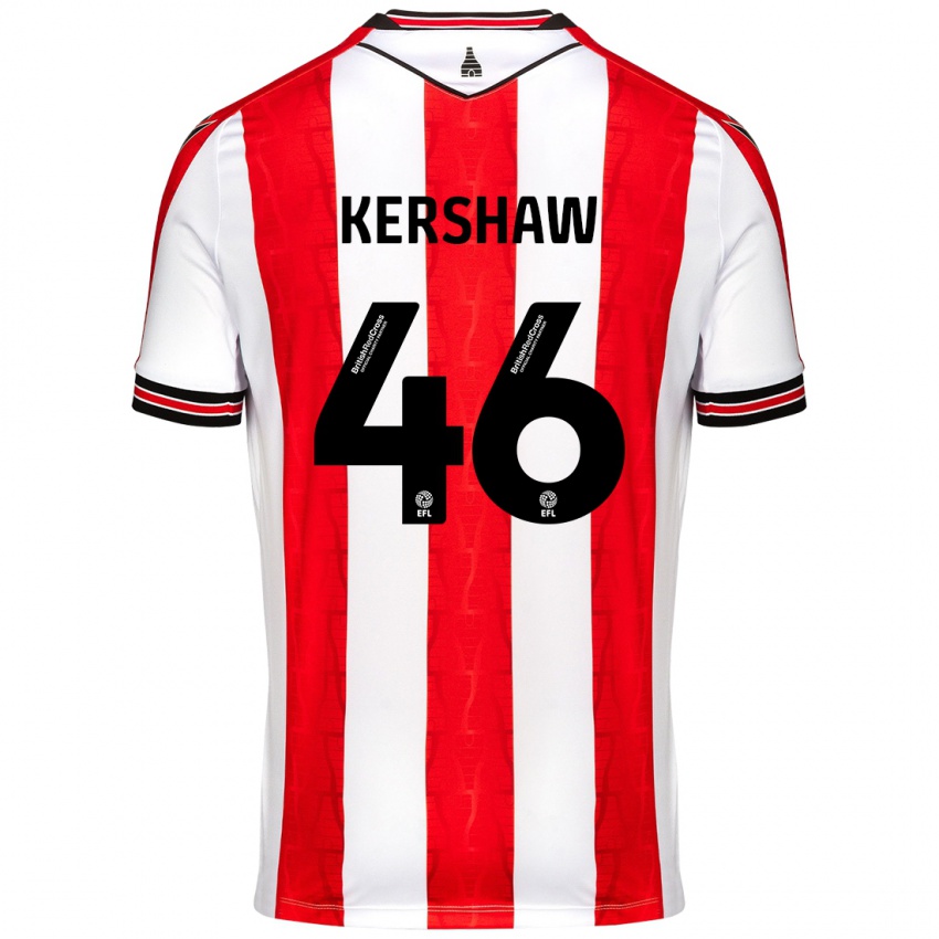 Niño Camiseta Ben Kershaw #46 Rojo Blanco 1ª Equipación 2024/25 La Camisa Argentina