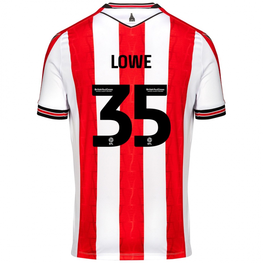 Niño Camiseta Nathan Lowe #35 Rojo Blanco 1ª Equipación 2024/25 La Camisa Argentina