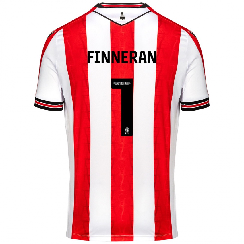 Niño Camiseta Ellie Finneran #1 Rojo Blanco 1ª Equipación 2024/25 La Camisa Argentina