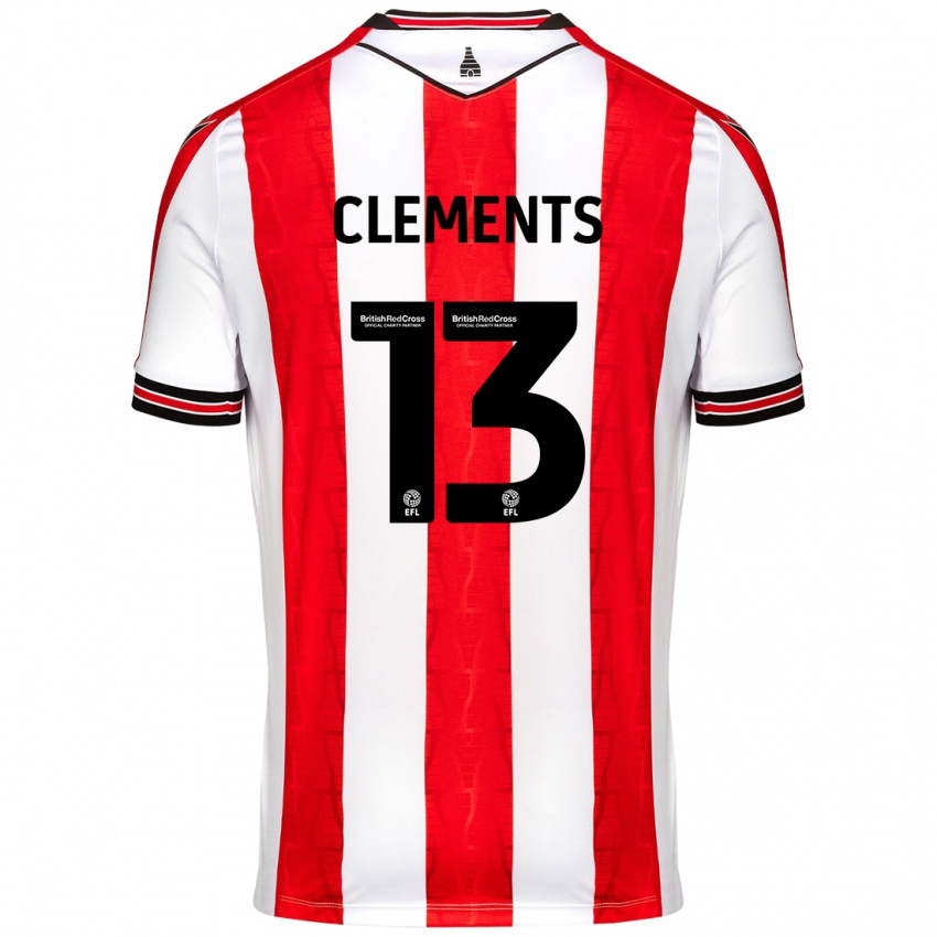 Niño Camiseta Daisy Clements #13 Rojo Blanco 1ª Equipación 2024/25 La Camisa Argentina