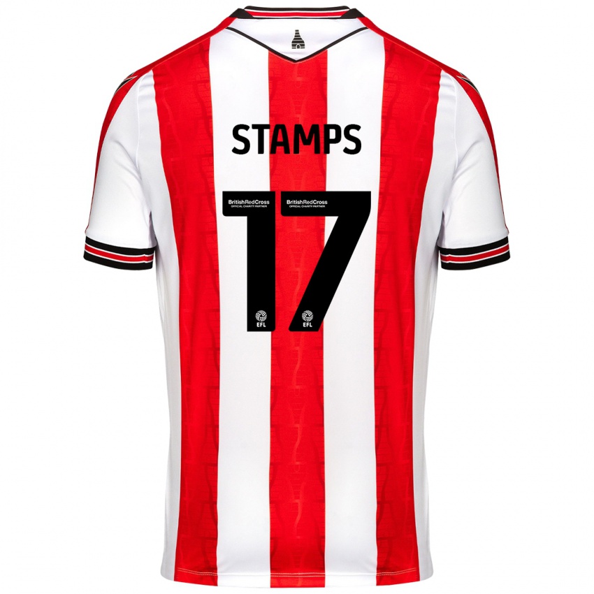 Niño Camiseta Shannon Stamps #17 Rojo Blanco 1ª Equipación 2024/25 La Camisa Argentina