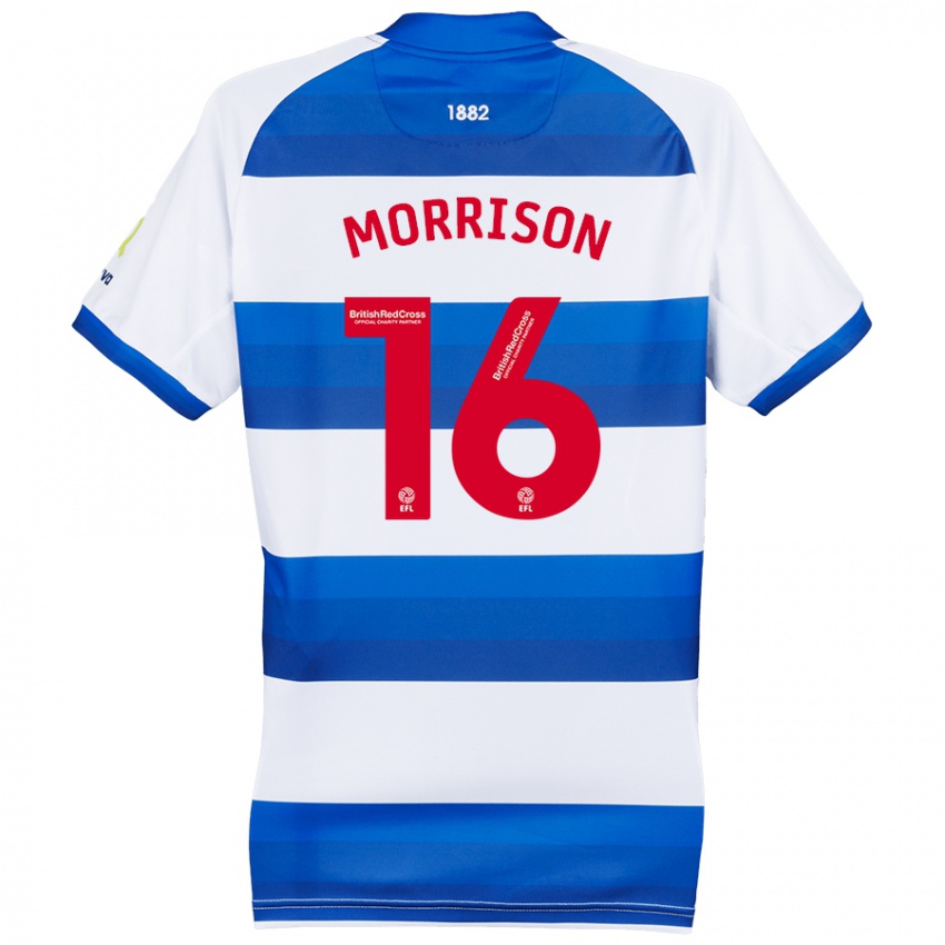 Niño Camiseta Liam Morrison #16 Blanco Azul 1ª Equipación 2024/25 La Camisa Argentina