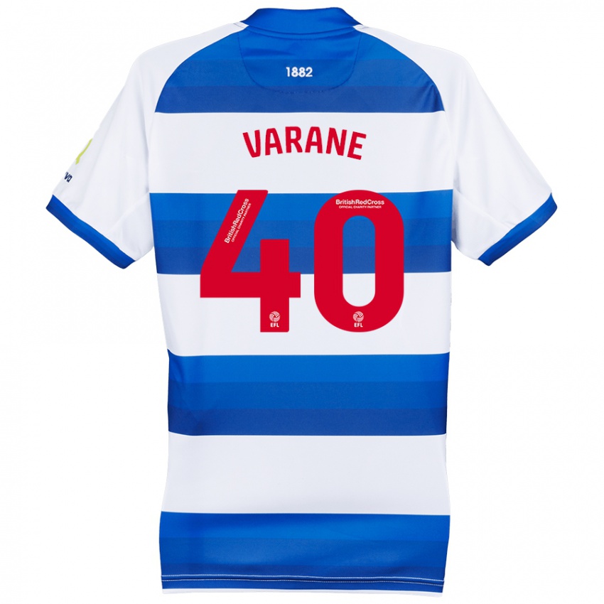 Niño Camiseta Jonathan Varane #40 Blanco Azul 1ª Equipación 2024/25 La Camisa Argentina