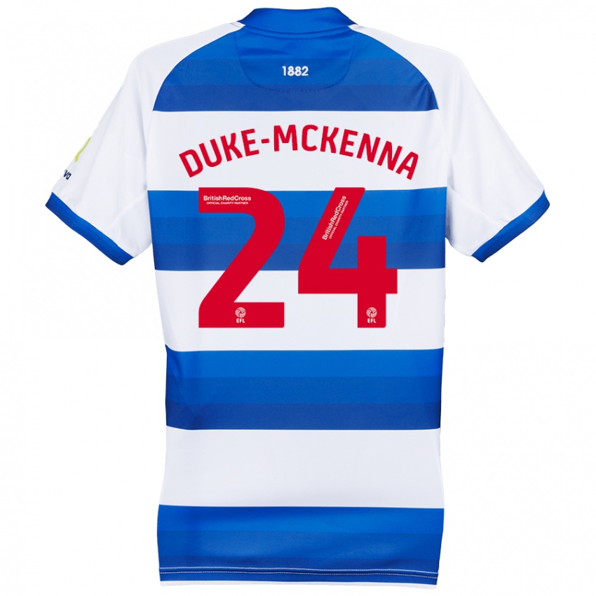 Niño Camiseta Stephen Duke-Mckenna #24 Blanco Azul 1ª Equipación 2024/25 La Camisa Argentina