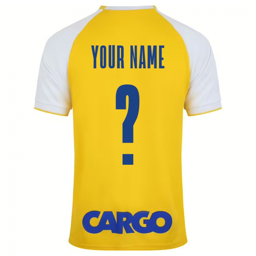 Niño Camiseta Ihren Namen #0 Amarillo Blanco 1ª Equipación 2024/25 La Camisa Argentina