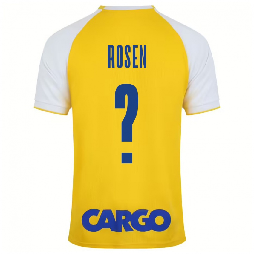 Niño Camiseta Shahar Rosen #0 Amarillo Blanco 1ª Equipación 2024/25 La Camisa Argentina