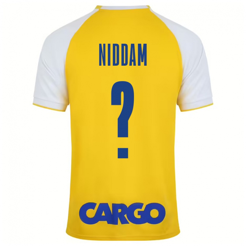 Niño Camiseta Nadav Niddam #0 Amarillo Blanco 1ª Equipación 2024/25 La Camisa Argentina