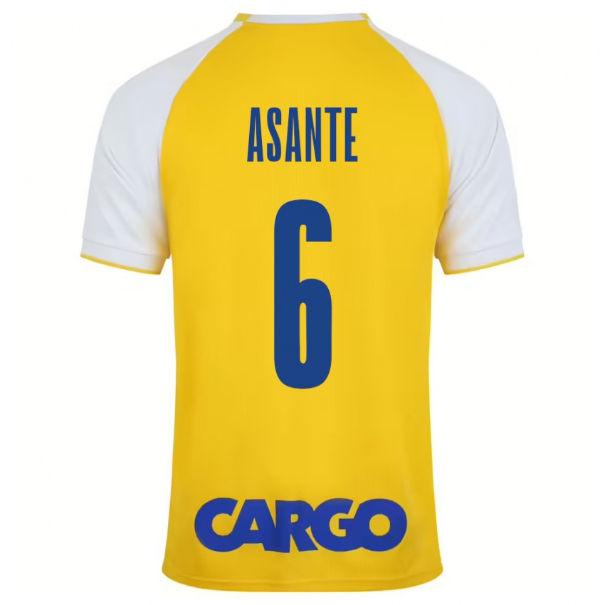 Niño Camiseta Tyrese Asante #6 Amarillo Blanco 1ª Equipación 2024/25 La Camisa Argentina