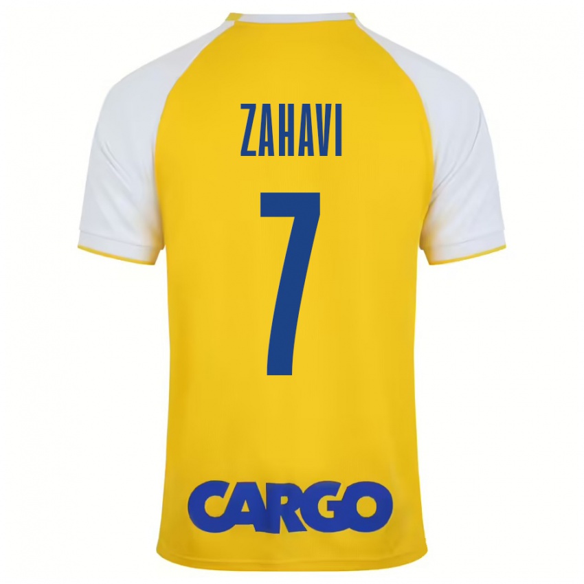 Niño Camiseta Eran Zahavi #7 Amarillo Blanco 1ª Equipación 2024/25 La Camisa Argentina