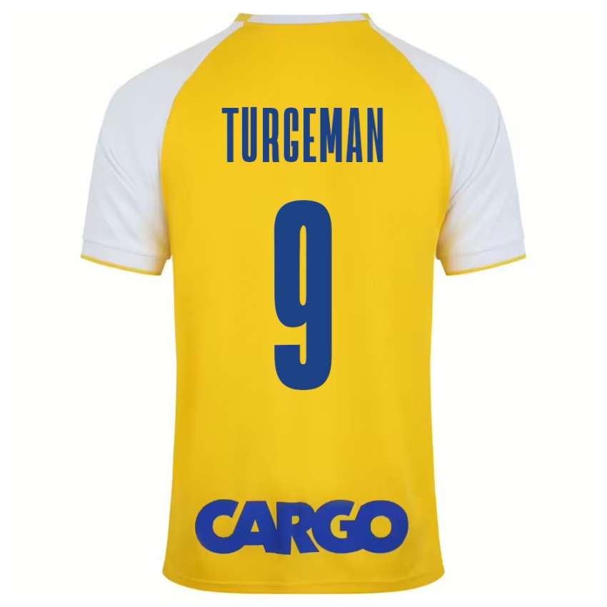 Niño Camiseta Dor Turgeman #9 Amarillo Blanco 1ª Equipación 2024/25 La Camisa Argentina