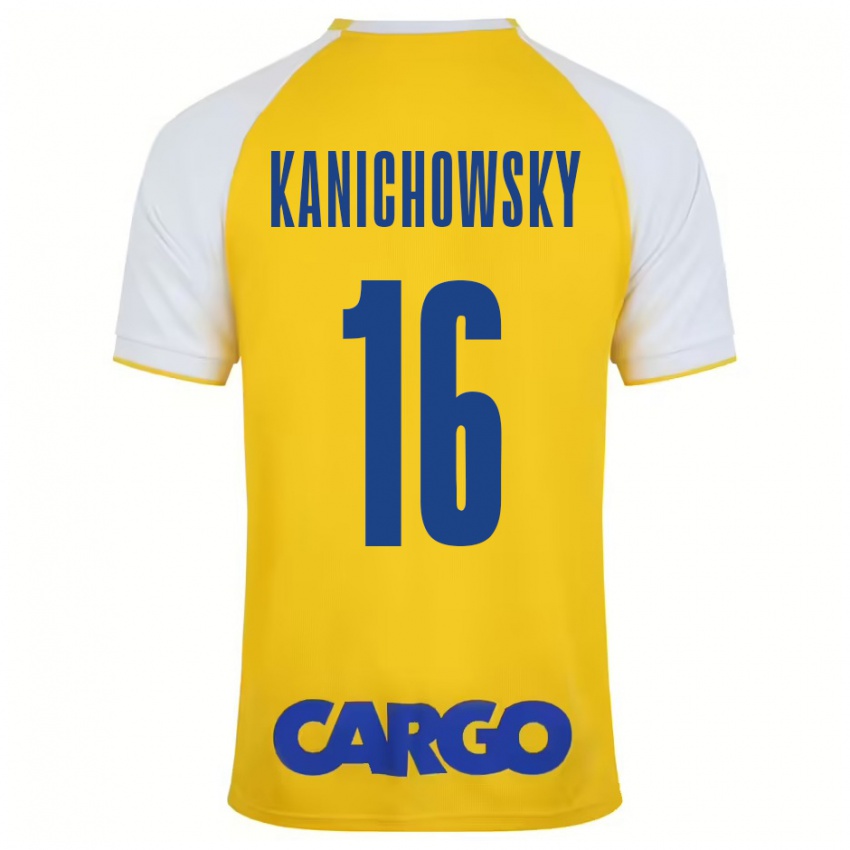 Niño Camiseta Gabi Kanichowsky #16 Amarillo Blanco 1ª Equipación 2024/25 La Camisa Argentina