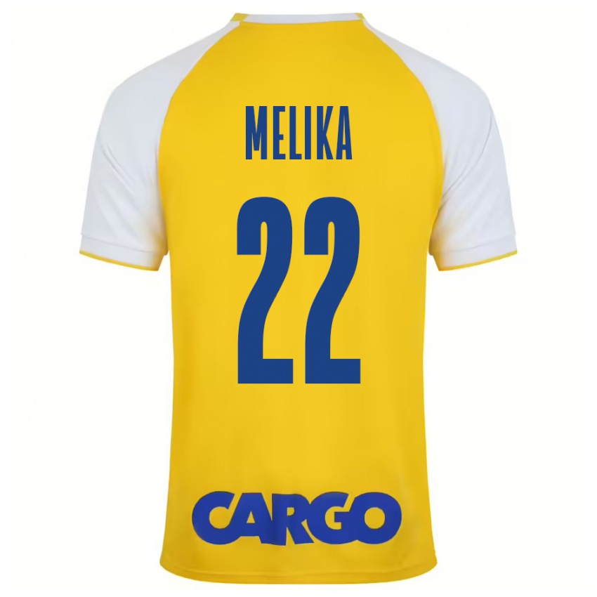 Niño Camiseta Ofek Melika #22 Amarillo Blanco 1ª Equipación 2024/25 La Camisa Argentina