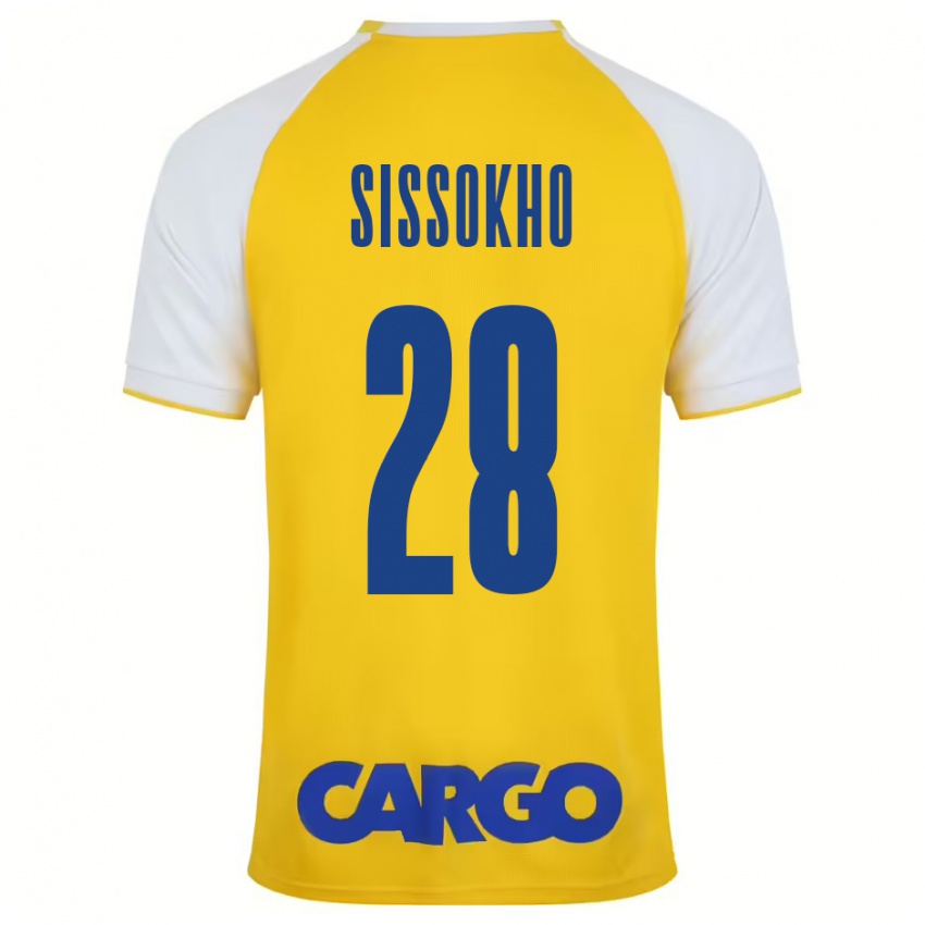 Niño Camiseta Issouf Sissokho #28 Amarillo Blanco 1ª Equipación 2024/25 La Camisa Argentina