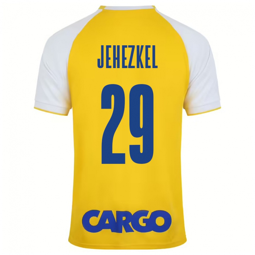 Niño Camiseta Sagiv Jehezkel #29 Amarillo Blanco 1ª Equipación 2024/25 La Camisa Argentina