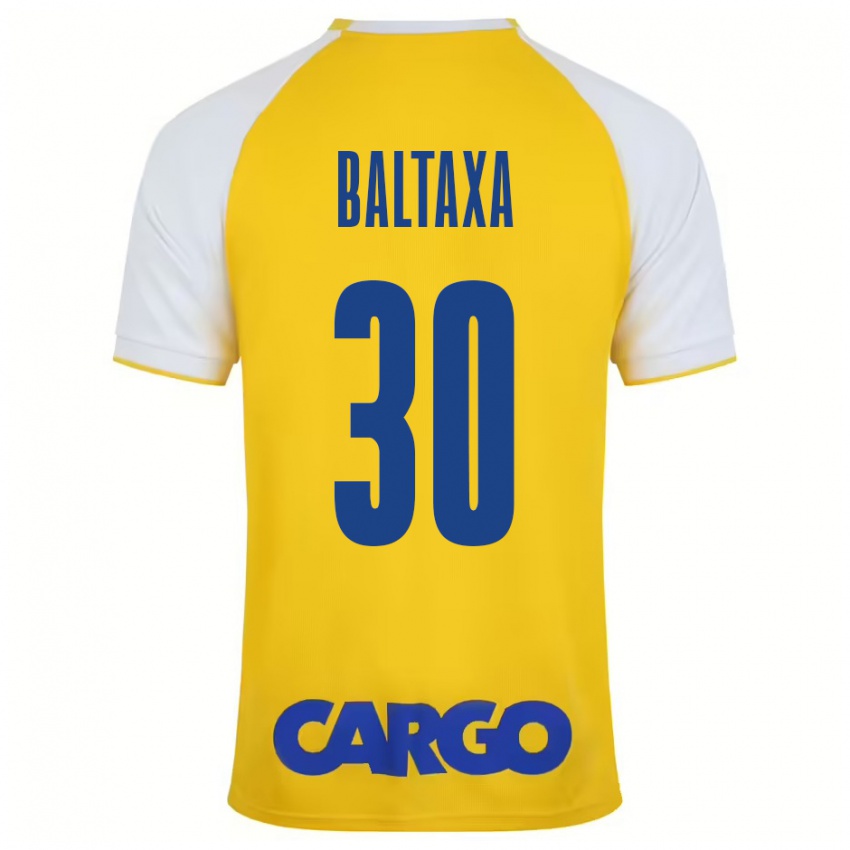 Niño Camiseta Matan Baltaxa #30 Amarillo Blanco 1ª Equipación 2024/25 La Camisa Argentina