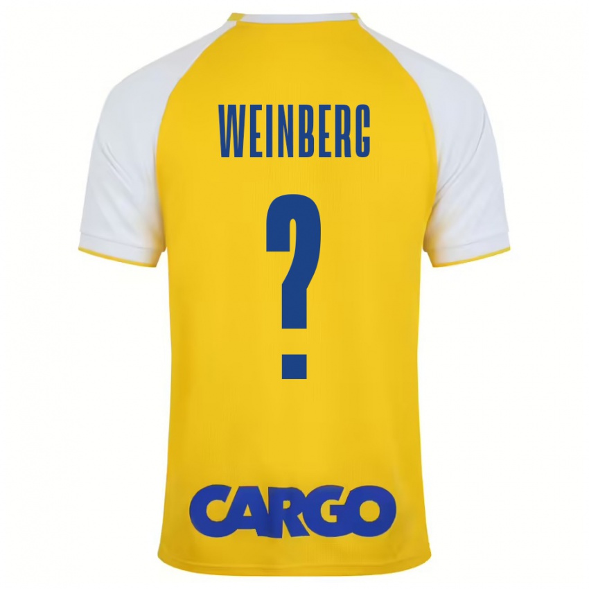 Niño Camiseta Idan Weinberg #0 Amarillo Blanco 1ª Equipación 2024/25 La Camisa Argentina