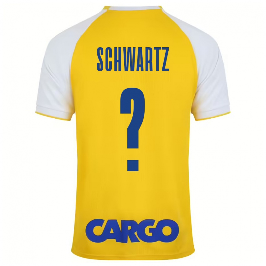 Niño Camiseta Noam Schwartz #0 Amarillo Blanco 1ª Equipación 2024/25 La Camisa Argentina