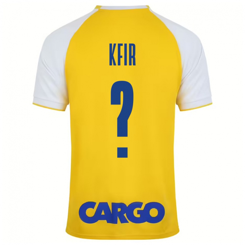 Niño Camiseta Yuval Kfir #0 Amarillo Blanco 1ª Equipación 2024/25 La Camisa Argentina