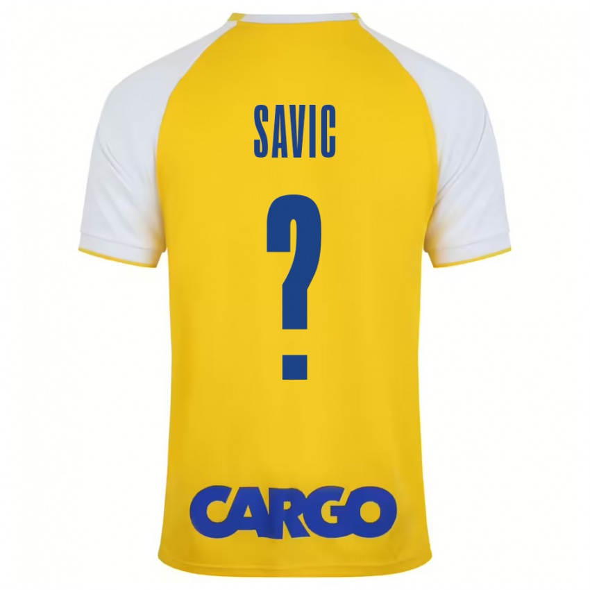 Niño Camiseta Rom Savic #0 Amarillo Blanco 1ª Equipación 2024/25 La Camisa Argentina