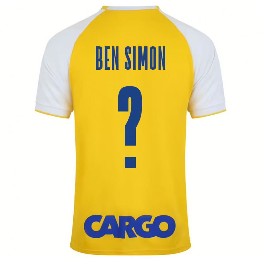 Niño Camiseta Ilay Ben Simon #0 Amarillo Blanco 1ª Equipación 2024/25 La Camisa Argentina