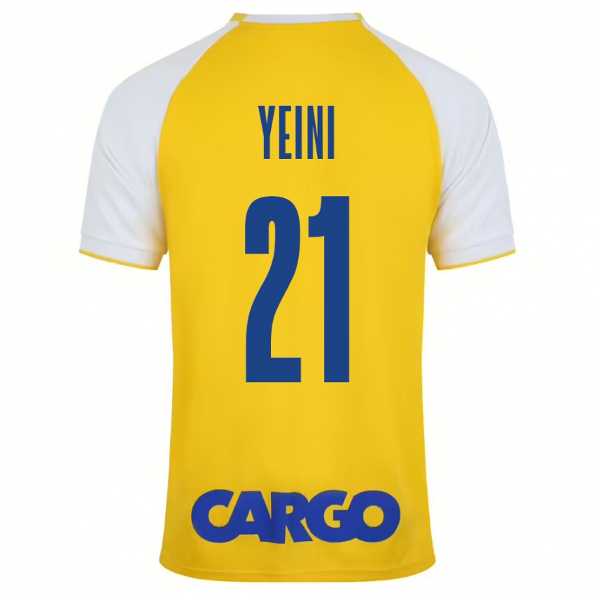 Niño Camiseta Sheran Yeini #21 Amarillo Blanco 1ª Equipación 2024/25 La Camisa Argentina