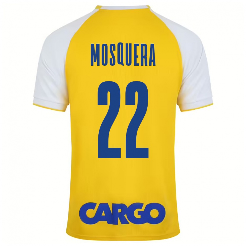 Niño Camiseta Orlando Mosquera #22 Amarillo Blanco 1ª Equipación 2024/25 La Camisa Argentina