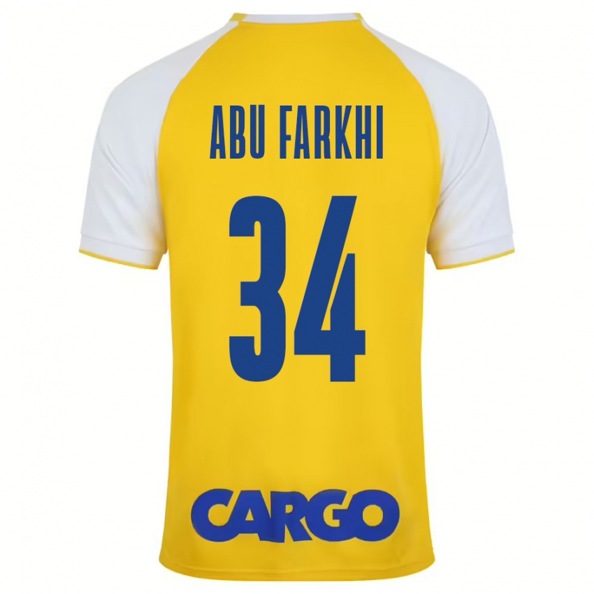 Niño Camiseta Sayed Abu Farkhi #34 Amarillo Blanco 1ª Equipación 2024/25 La Camisa Argentina